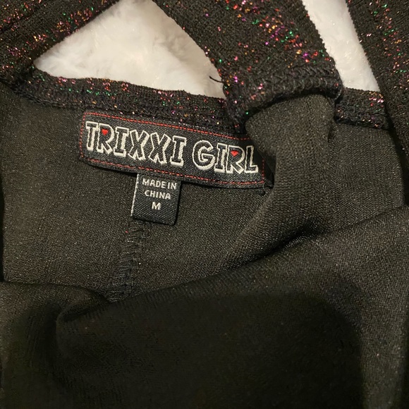 Trixxi Girl Black Rainbow Metallic Ruffle Jumpsuit - M - Picture 8 of 13